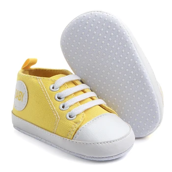 

Unisex Canvas Baby Shoes Infant Prewalker Baby Girls Boys Lace-up Solid Shoes Active All Star otton Prewalker Shoes Toddler Shoe