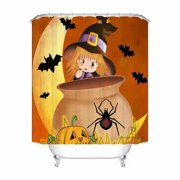 Shower Curtain Пользовательские водонепроницаемые занавески для душа Хэллоуин Череп огонь печатных ванная комната декор различных размеров#180324-01-40 - Цвет: Shower Curtain