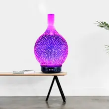 3D стеклянный ароматерапия машина красочный Фейерверк Ночной светильник 100 мл ароматерапия машина 3D очиститель воздуха
