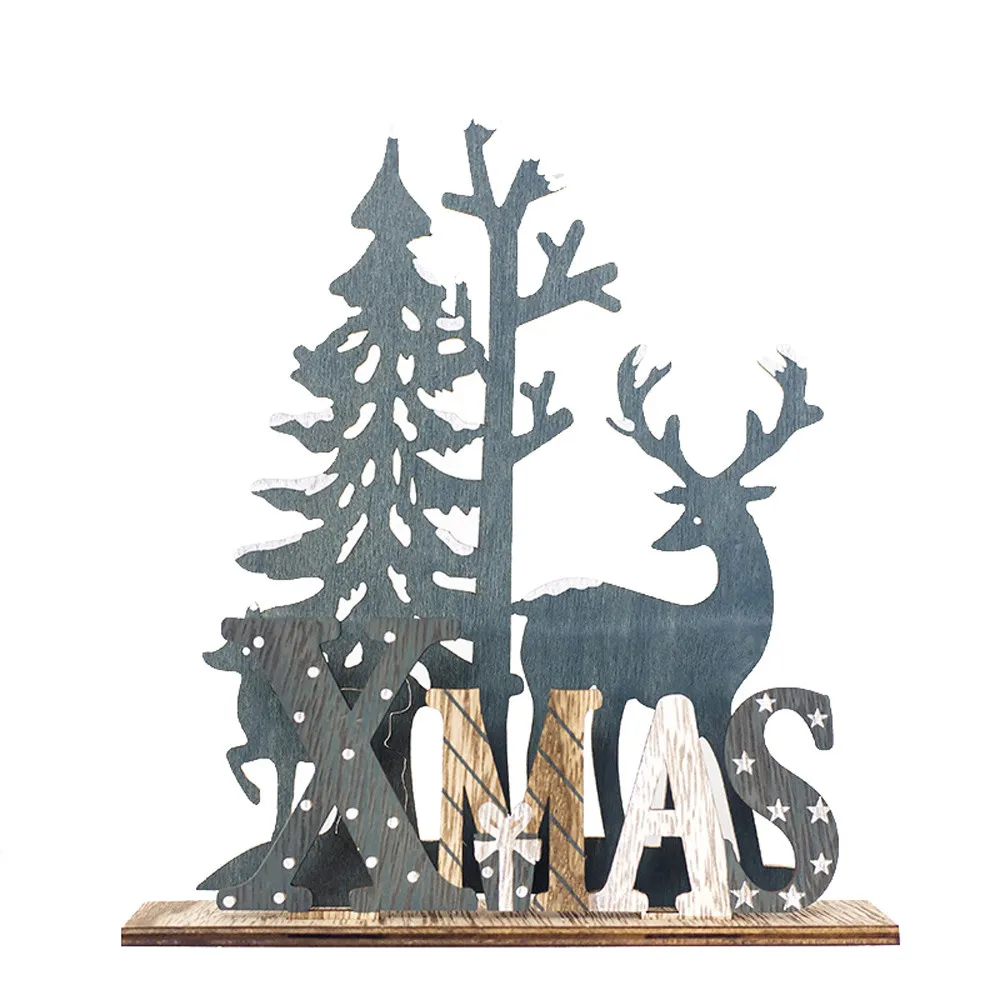

2019 Christmas Decoration For Home Decor Wooden Deer Xmas Ornament For Kids Gift Christmas Pendant Party Decorations 19SEP11