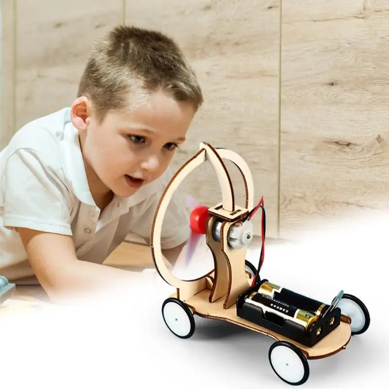 DIY Electric Wind Car Toys Children Students Physical Science Experiments Kits Fashionable Parent-child Interactive Toy |