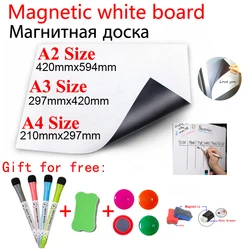Autocollant magnétique doux pour réfrigérateur, tableau des notes personnalisé, hebdomadaire, mensuel, calendrier, tableau blanc effaçable à sec, taille A2 