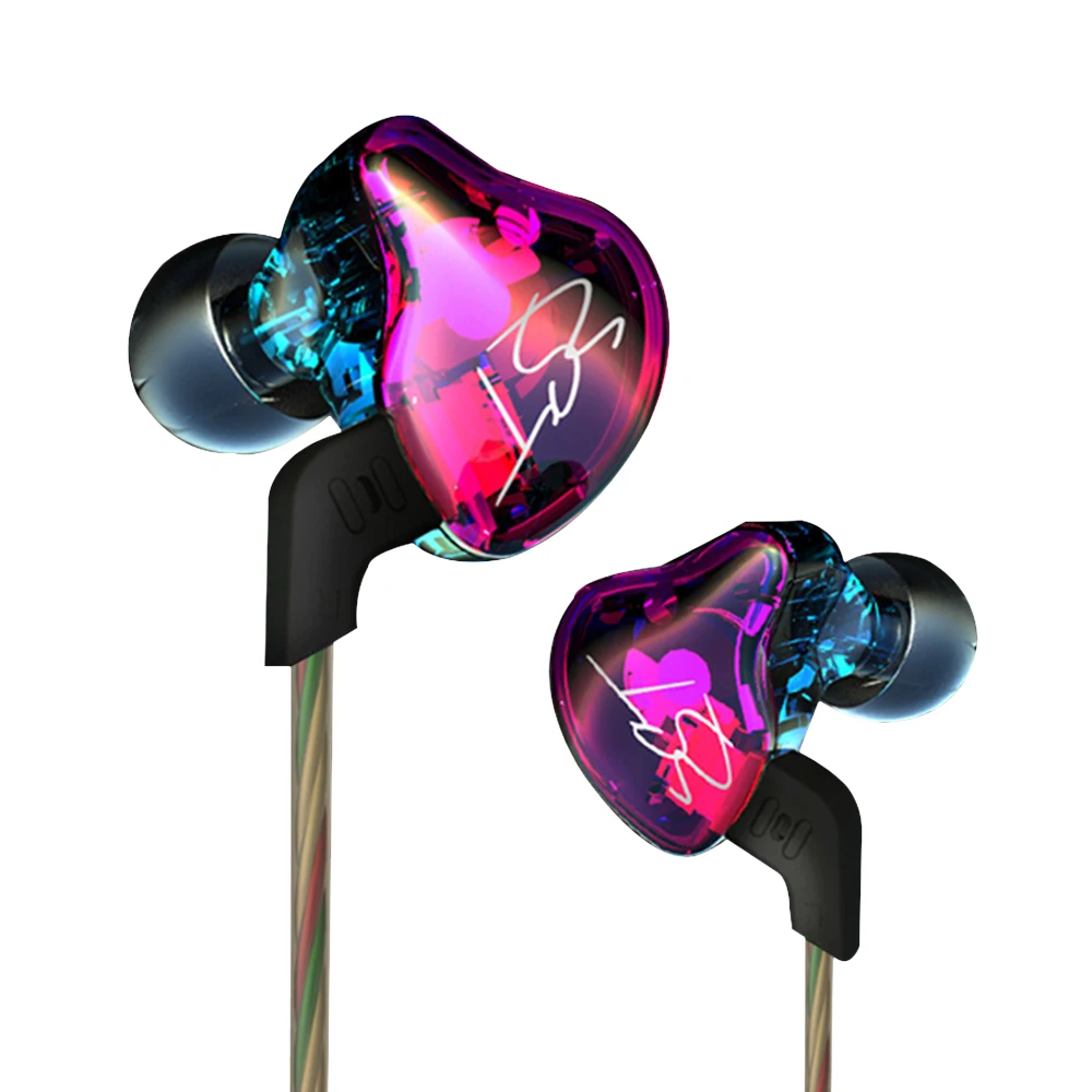 ZST красочные BA+ DD наушники в ухо гибридная гарнитура HIFI бас шумоподавления наушники без микрофона заменен кабель ZSN