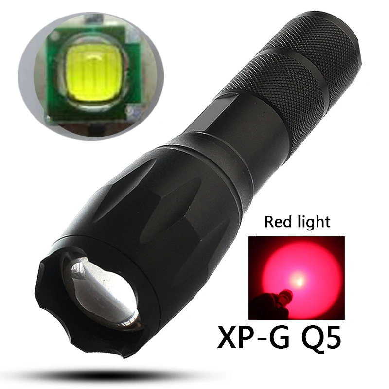 Red Q5 XM-L2 U3 Мощный водонепроницаемый светодиодный фонарик 5 цветов портативный фонарь Lanternas Самозащита тактический фонарь z92 - Испускаемый цвет: Red Q5