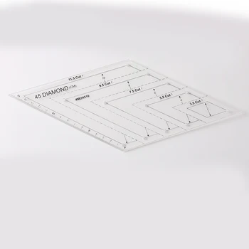 

4pcs Cutting Craft Transparent Accurate Lightweight DIY Template Diamond Shape Quilting Ruler Set Home Professional Clear Scale