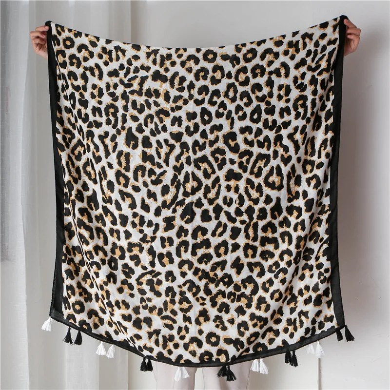 2019 Модный женский шарф с леопардовым принтом 180*90 см Леопардовый палантин тонкий хлопок теплый большой шали и обертывания foulard femme cachecol