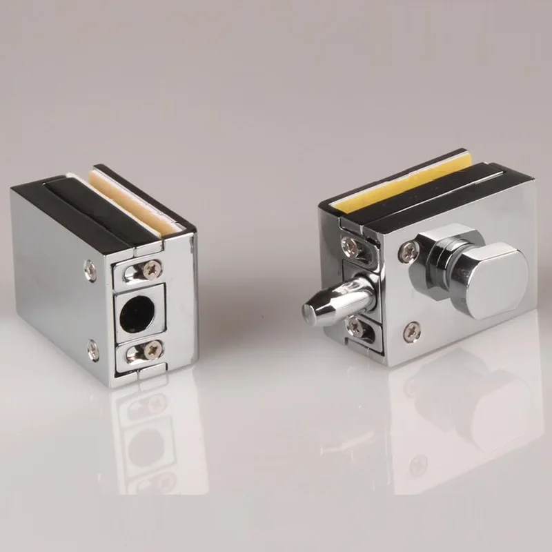 

Zinc Alloy Thicken Free Opening Glass Door Latch To Glass Panel Shower Room Frameless Glass Door Lock Square Latch Mirror