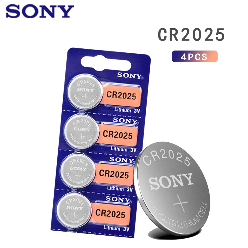 4 unids/lote sony CR2025 3V 100% Original de la batería de litio para Control de remoto de calculadora CR2025 botón moneda baterías