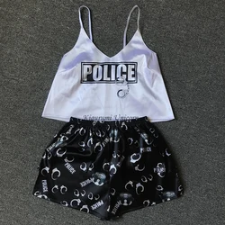 Print Pajama Sets Pattern Women Pajamas Strap Sleeveless Sexy Sleepwear Set Female Summer Night Wear Home Suit