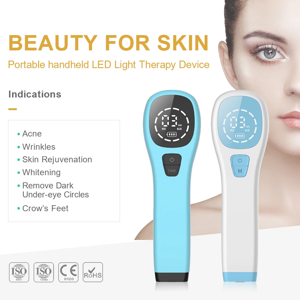 Portable Handheld Led Light Therapy Device Facial Beauty Pdt Acne Wrinkles Care Skin Rejuvenation Skin Whitening Physiotherapy Instrument Aliexpress