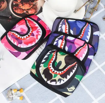 

Free shipping 200pcs Bathing Ape Shark Black Face Mask Camouflage Mouth-muffle Cover SN2716