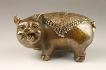 

Details about Chinese Handmade Lovely Wealth Pig Bronze Statue