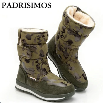 

2020 Women Snow Boot Camouflage Winter Style Full Plus Size 27 41 Snow Boot Antiskid Sole Warm Thick Fur Kids Boots JSH-M904