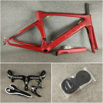 

Red wine painting T1000 UD Colnago Concept carbon road bike frames Frameset Handlebar Saddle Water Bottle Holders