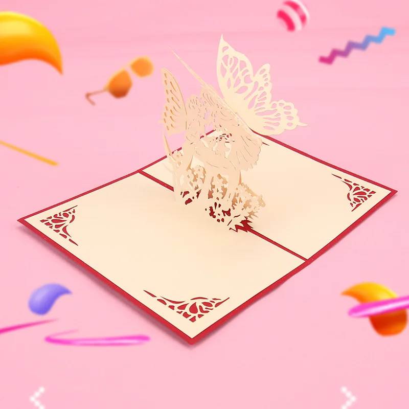 10 шт 10*15 см 3d лазерная резка pop up Угол поцелуй день рождения День Святого Валентина День учителя Подарочная открытка-приглашение