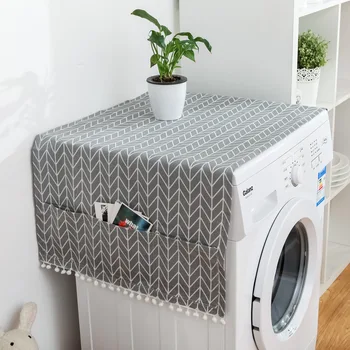 

Geometric Refrigerator Microwave Oven Cloth Single Door Refrigerator Dust Cover Double Open Washing Machine Cover Towel 1pcs