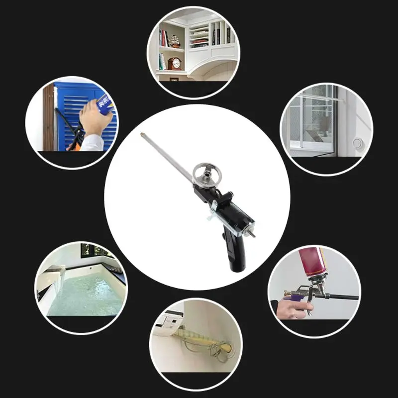 Professional Plastic Metal Polyurethane Manual Foam Expanding Spray Gun For Glass Sealant