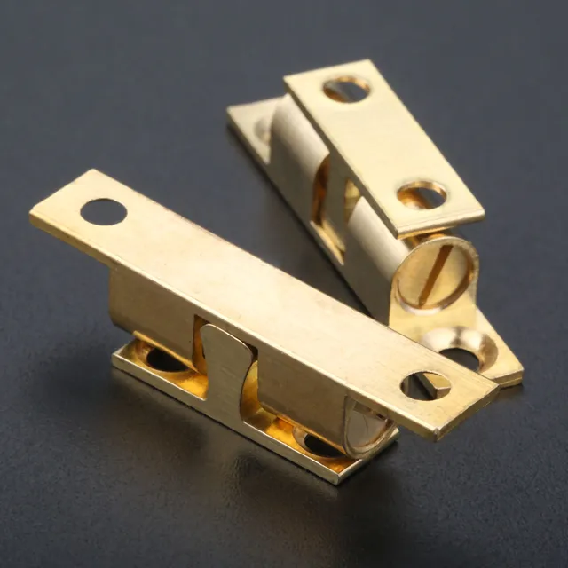 1Pc ทองแดง Dual Ball Touch จับตู้ลิ้นชักตู้ประตูคลิปล็อคฮาร์ดแวร์42มม.ทองเหลืองฮาร์ดแวร์อุปกรณ์เสริม 3