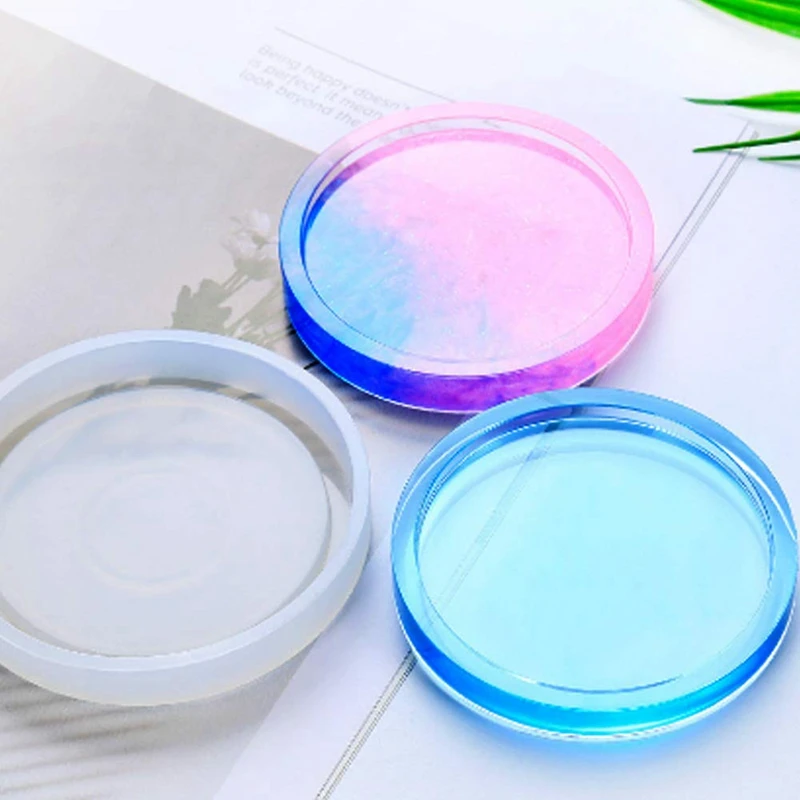 8 упаковок силиконовые круглые подставки формы-силиконовые формы, прозрачные эпоксидные формы для литья с смолы, бетона, цемента и полимерной глины