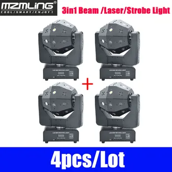 

4pcs/Lot 3in1 Beam /Laser/Strobe Light 16x3w Moving Head Light Football DMX512 Laser Light DJ /Bar /Party /Show /Stage Light