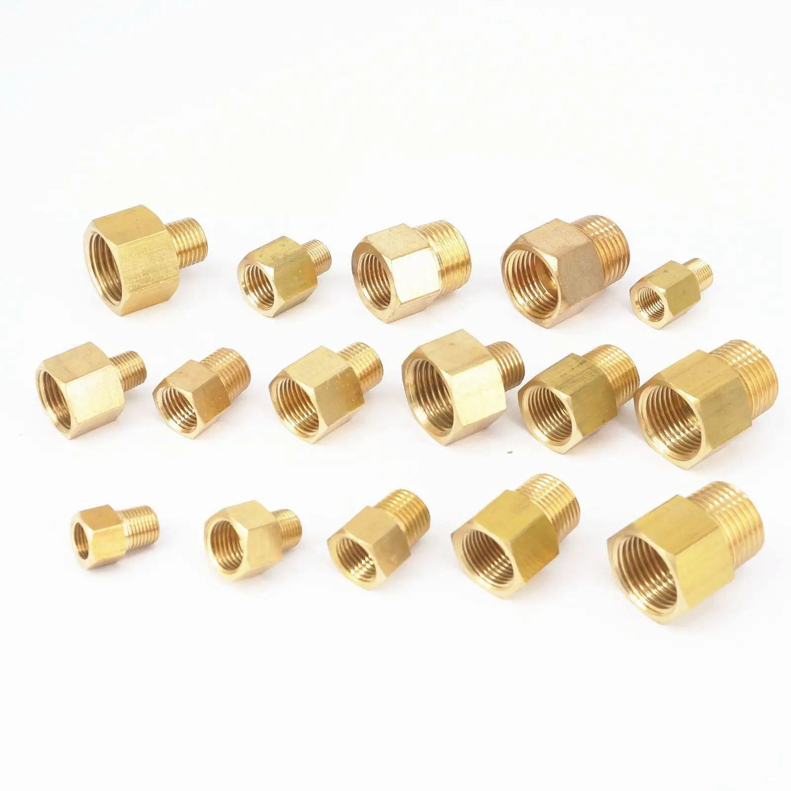 1/8" 1/4" 3/8" 1/2" NPT Female To Male BSP Brass Pipe Fitting Adapter For Pressure Gauge Gas Fuel Water