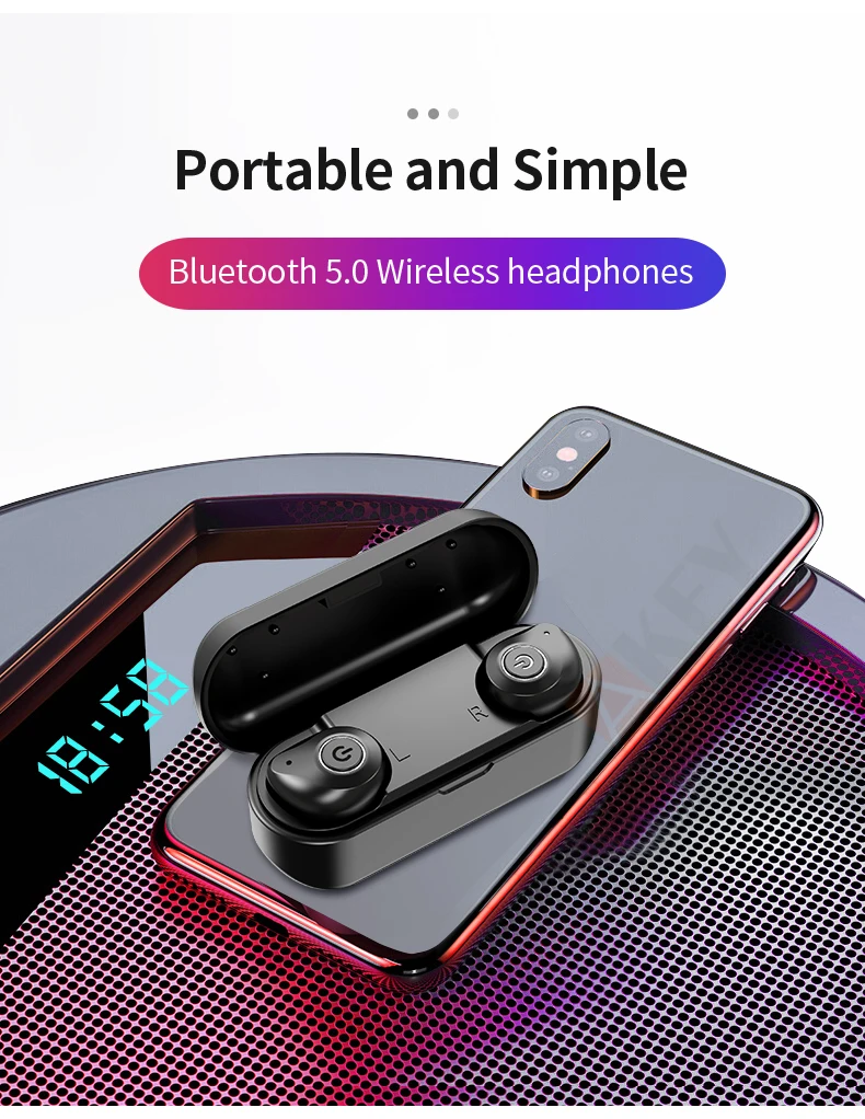 AKEY TWS 5,0 Bluetooth наушники 5 часов выносливость водонепроницаемый спорт громкой связи HD стерео беспроводные наушники X6 игровая гарнитура
