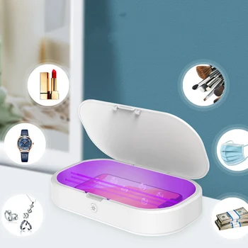 

8 LEDs UV Sterilizing Box USB Charging Sterilizer Disinfection Ultraviolet Led Sterilization Case for Face Mask/Watches Travel