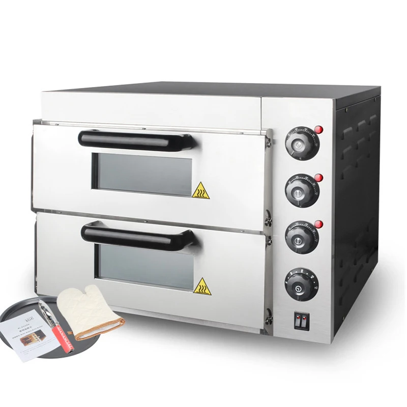 3KW Pizza Oven Electric Pizza Cake Maker Double Layer Commercial Kitchen Baking Oven Machine Bread Toaster 2