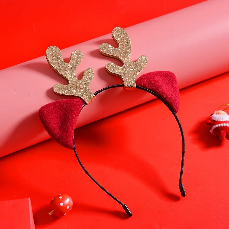Christmas Headband Antler Xmas Hair Band Clasp Headwear Head Hoop Party Hairband head hoop Christmas Gift
