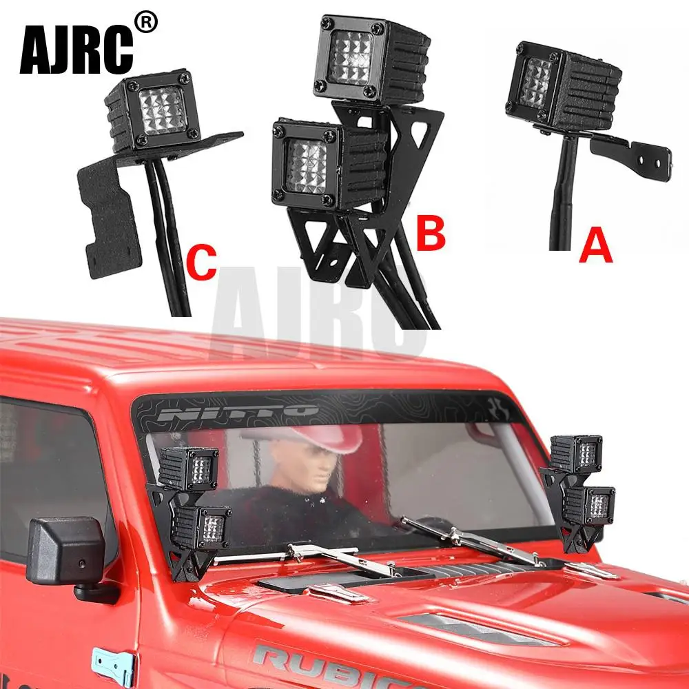 LED Light Bar Roof Lamp Spotlight Set for SCX10 D90 TRX4 1/10 RC Climbing Car 