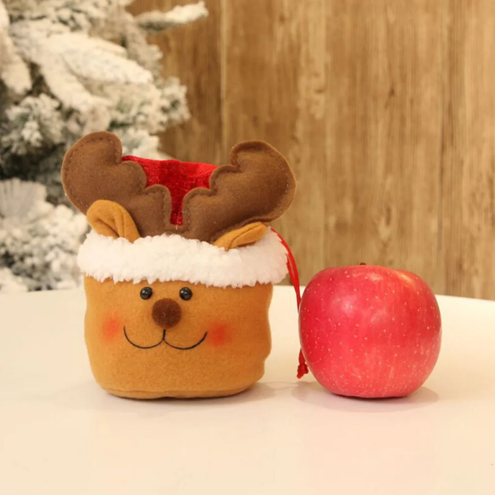 1 шт., Рождественская Детская конфетная сумка, хлопковый Санта-Клаус, снеговик, подарочная сумочка на Рождество, Детская сумка, контейнер на шнурке, органайзер, чехол