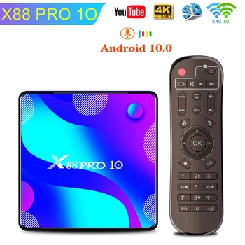 

TV BOX X88 PRO 10 2.4G&5G RK3318 4K 3D TV receiver H.265 TV Box