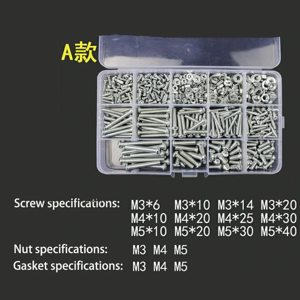 1 Box/Set M6 Nut And Bolt Нержавеющая сталь DIY болты M3 M4 M5 гайки винт комплекты прокладок