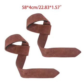 

Men Women Faux Leather Lifting Straps Padded Cushioned Wrist Support Wrap