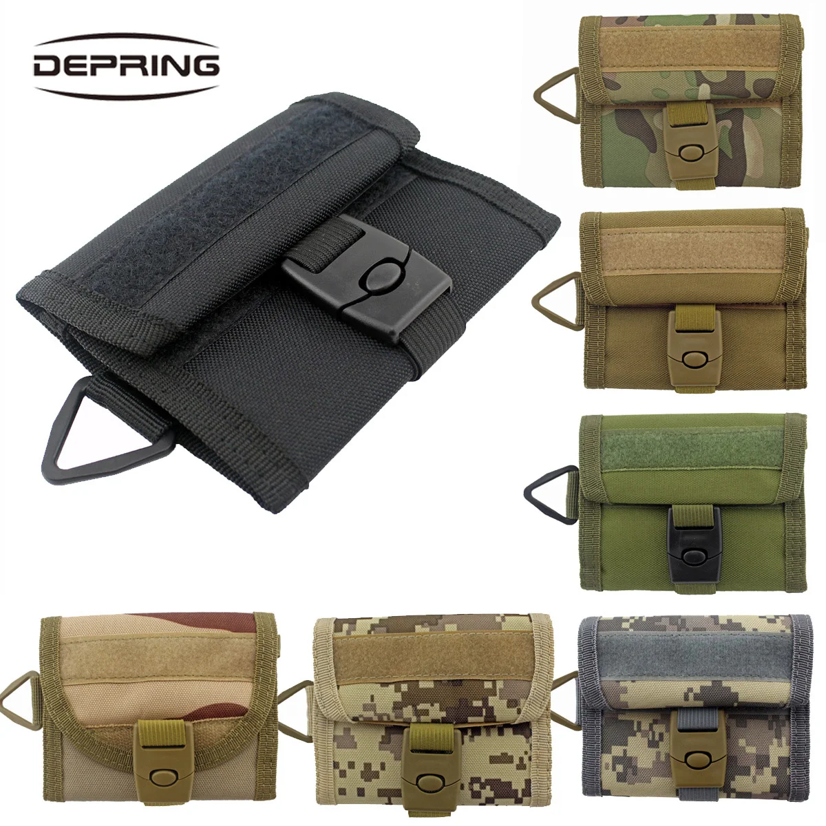 

7 Colors New Arrival 800D Nylon Military Outdoor Sports Wallet Purse Mesh Pocket Hook Loop and Buckle Cloure Tactical Molle Bag