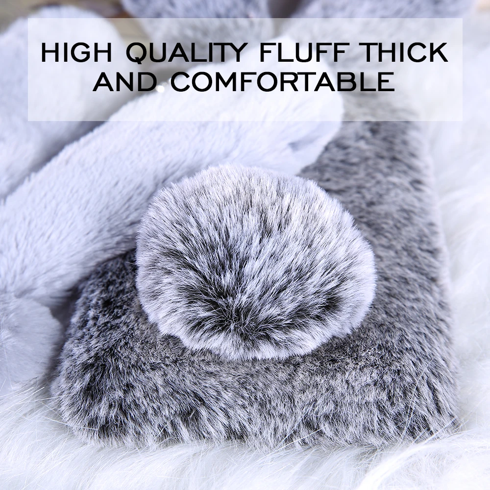 KISSCASE 3D Rabbit Furry Case For iPhone 11PRO Cover For iPhone 11 11PRO MAX 7 8 5