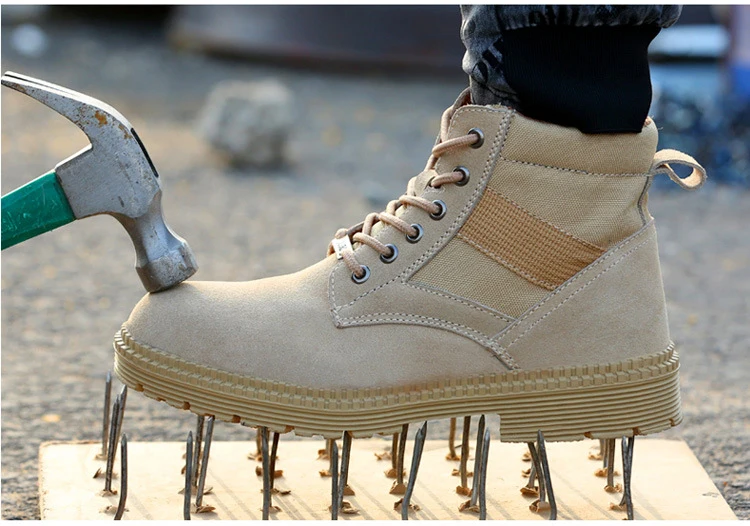 Прочные Для мужчин Сталь носком Рабочая безопасная обувь высотой до щиколотки зимние сапоги удобные защитные анти-прокол безопасная обувь для Для мужчин