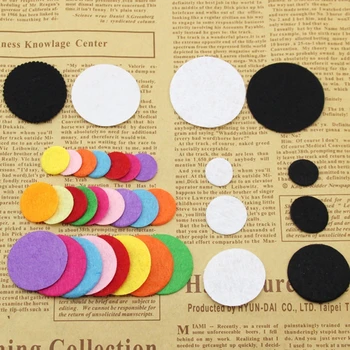 

100pcs Artificial Non Woven Felt Fabric Round Felt Eco-Friendly Cloth Felts DIY Bundle For Sewing Dolls Scrapbook craft supplies