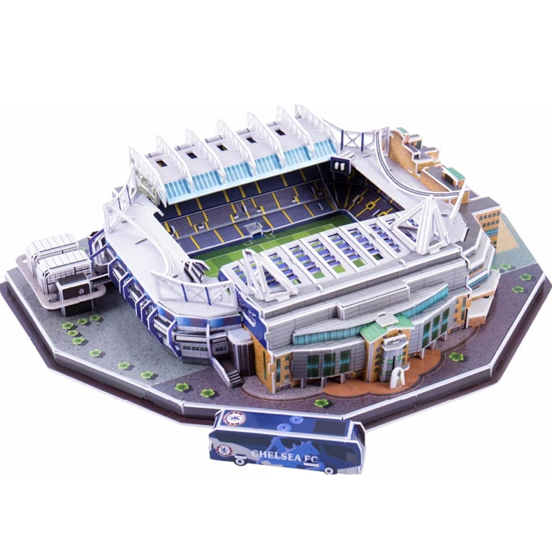 Classic-Jigsaw-Models-3D-United-Kingdom-Stamford-Bridge-UK-RU-Competition-Football-Game-Stadiums-DIY-Brick
