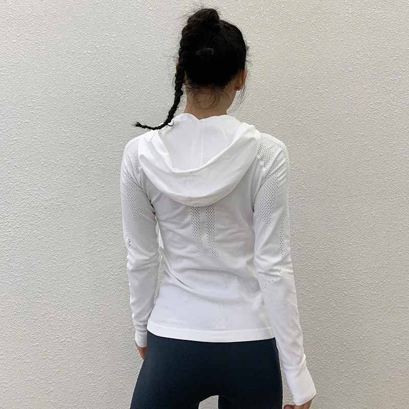 Seamless yoga top long sleeve workout tops for women fitness gym hoodies athletic gym shirt Gradient women sportswear active