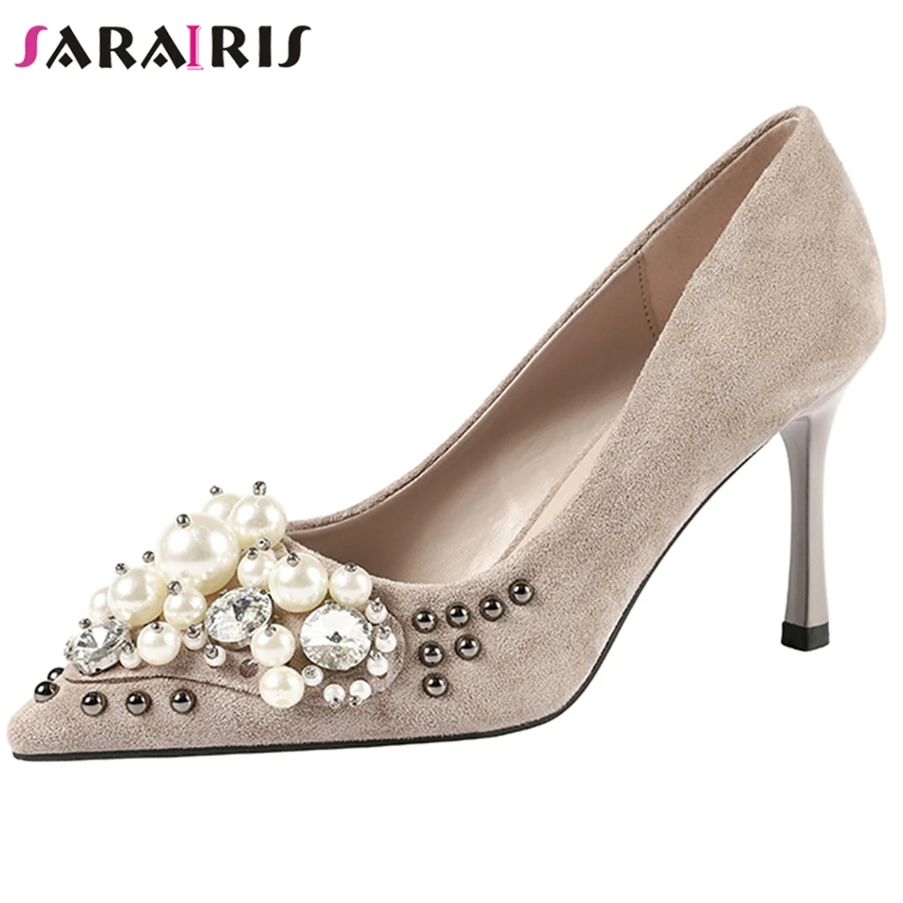 

SARAIRIS Female Sexy High Platform Evening Pumps Super High Thin Heels Pumps Women Spring New Party Glitters Shoes Woman