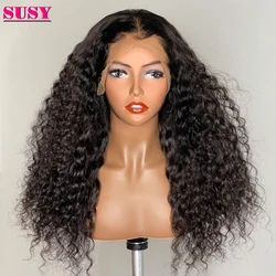 SUSY 30 Inch Wig Deep Wave Curly Lace Front Human Hair Wigs For Women Human Hair Deep Wave Frontal Wig Brazilian 4x4 Closure Wig