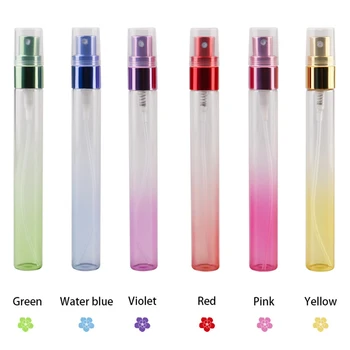 

5pc 10ml Colorful Travel Glass Small Empty Aromatic Fragrance Fine Mist Spray Perfume Refillable Bottle Atomizer Portable Sample
