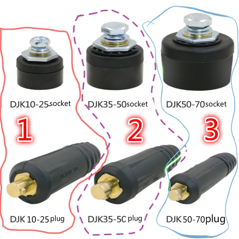 Три типа DKJ10-25-35-50-70 Чистая медь европейский тип соединитель сварочный кабель разъем быстро сварочный зажим соединение