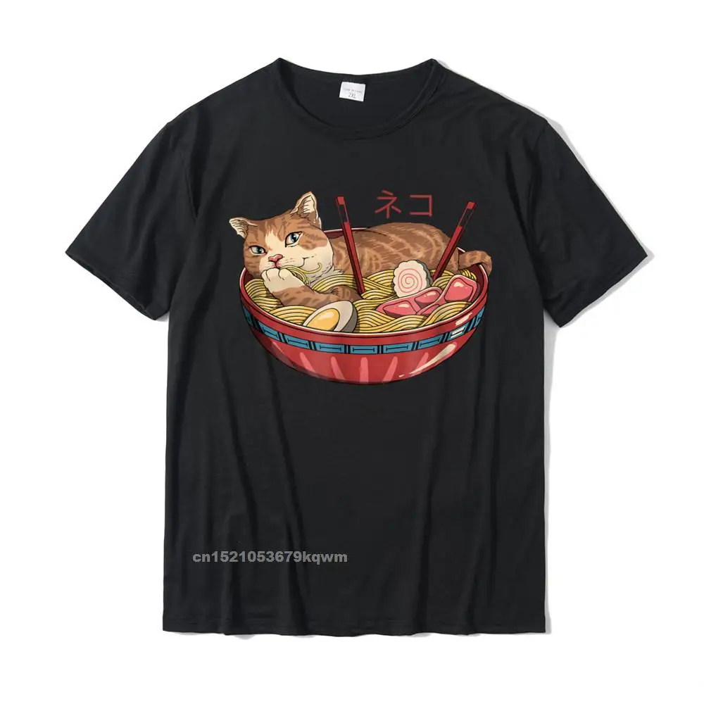 Cute Neko Ramen V2 T-Shirt Magliette Estive Camisas Hombre Classic Cotton Man Top & Tees Group
