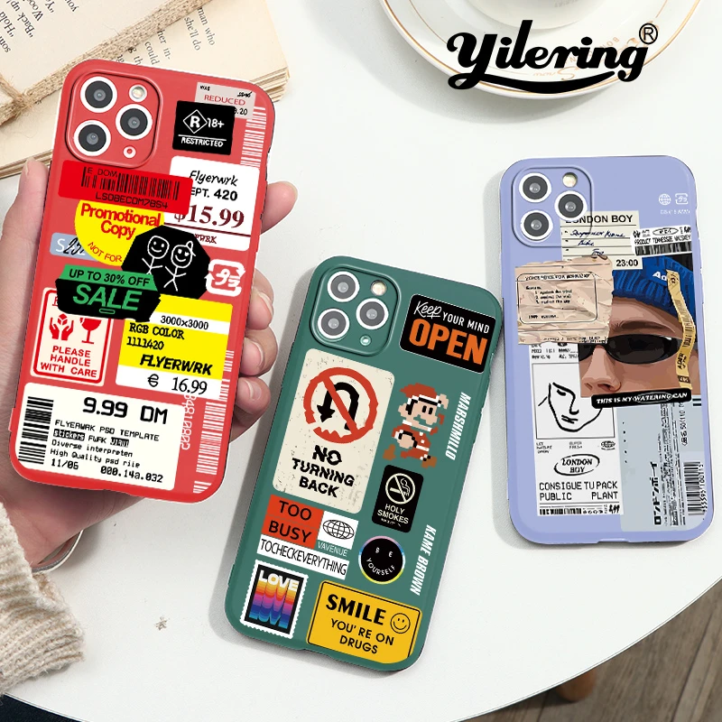 Fashion London Boy Bar Label Phone Cases For Iphone 13 12 Mini 11 Pro Max Soft Tpu Cover Case Coque For Iphone 13 Pro Max Shell Phone Case Covers Aliexpress