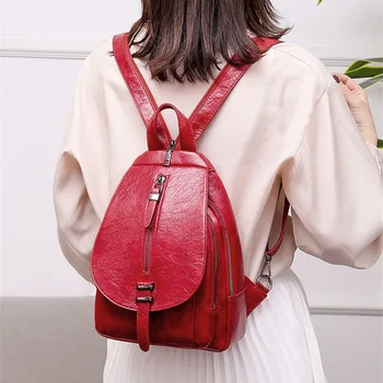 

2020 Women Leather Backpack Female Chest Shoulder Bags For Ladies Travel Back Pack School Bags For Teenage Girls Bagpack Mochila