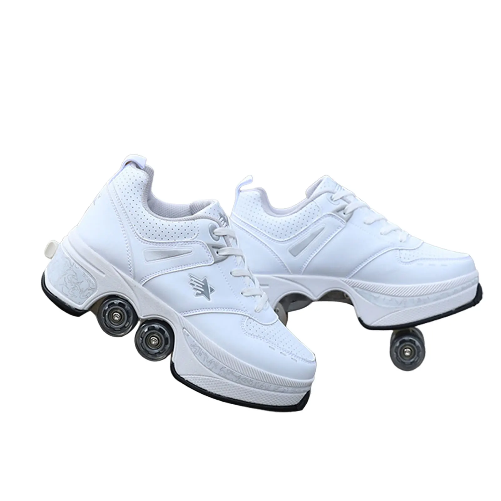 Deformation Roller Shoes Double-Row Deformed Roller Skates 4 Wheels Roller Skates Parkour Shoes Sneakers With Wheels For Child