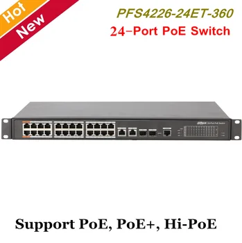 

Dahua 24-Port PoE Switch 250 meters long distance PoE transmission Search and upgrade via ConfigTool PoE budget 360W High light