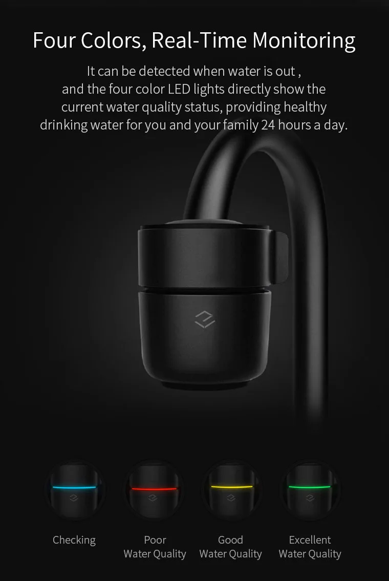 XIAOMI Monitoring кран водоочистителя кухоный очиститель воды Электрический водопроводный кран домашний фильтр для сточных вод приложение для смартфона